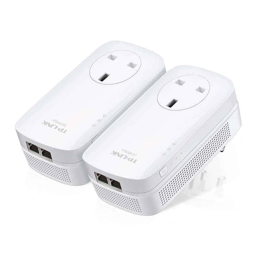 (image for) Gigabit Homeplug 2-Port Passthrough Gigabit Powerline Twin Pack from TP LINK